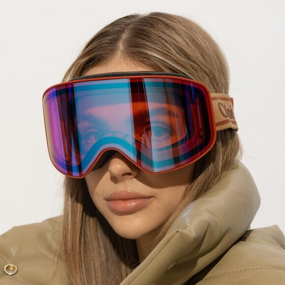 Chloé CH0072S 003 – Matte Rust Ski Mask Goggles Orange/Blue Multilayer ZEISS - Picture 9 of 10